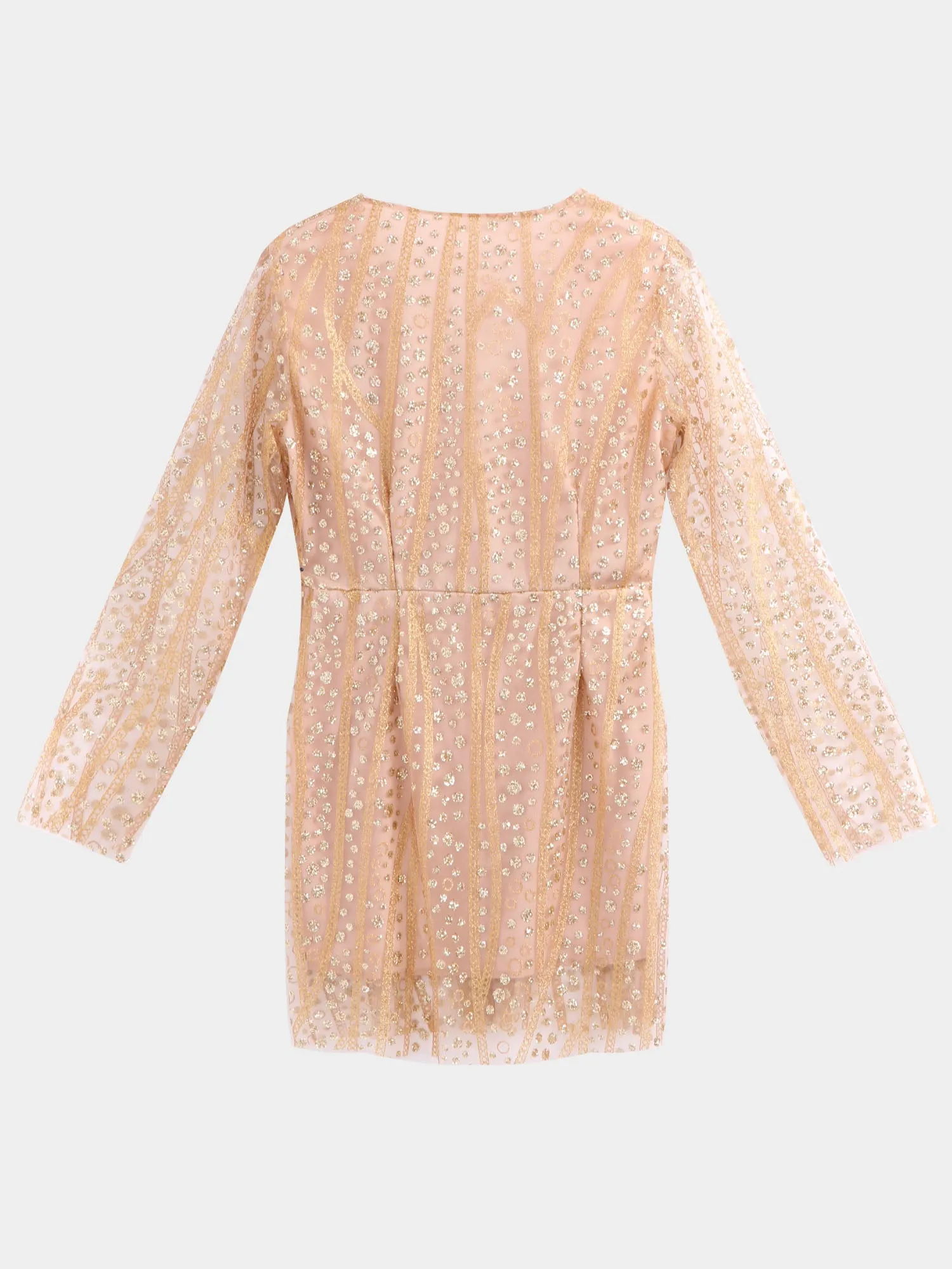 Midsize Paillette Deep V Mini Dress