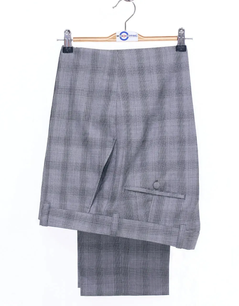 Mod Trouser | Grey Prince Of Wales Check Trouser
