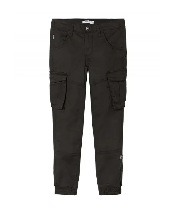 Name It pantalone cargo da ragazzi in cotone elasticizzato 13151735 nero