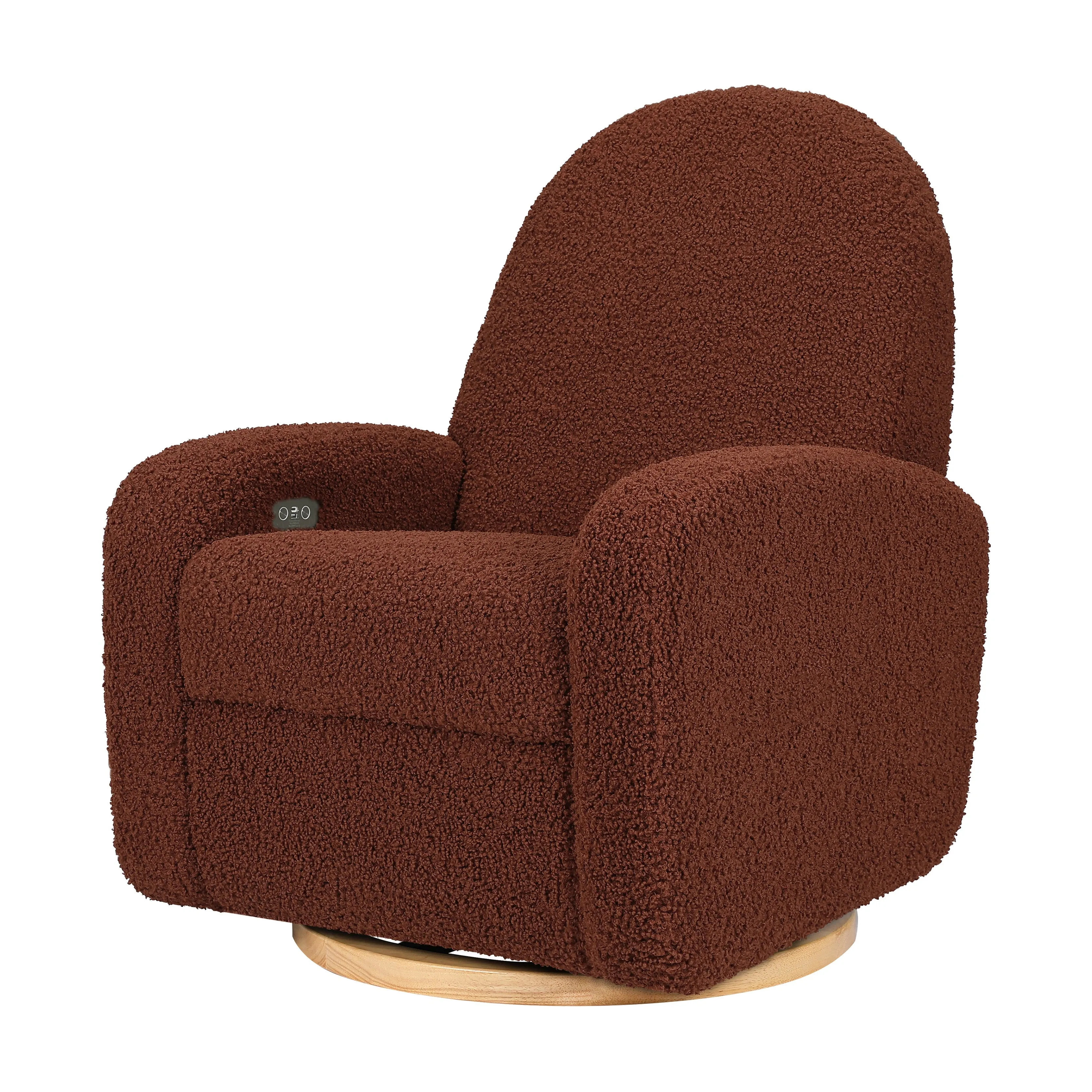 Nami Electronic Recliner and Swivel Glider Recliner in Teddy Loop with USB port