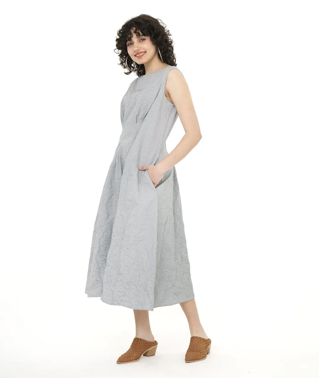Niche - Crush Pinstripe - Abbie Dress - Grey