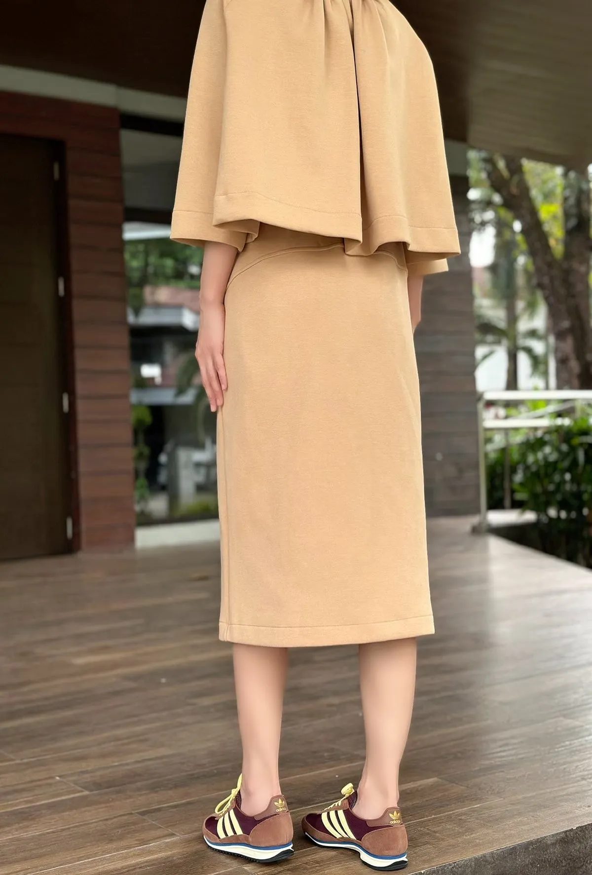 Olga Midi Skirt in Beige