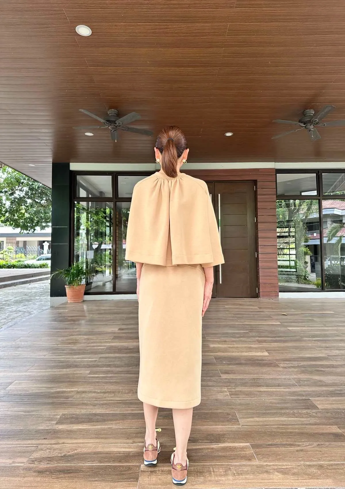 Olga Midi Skirt in Beige