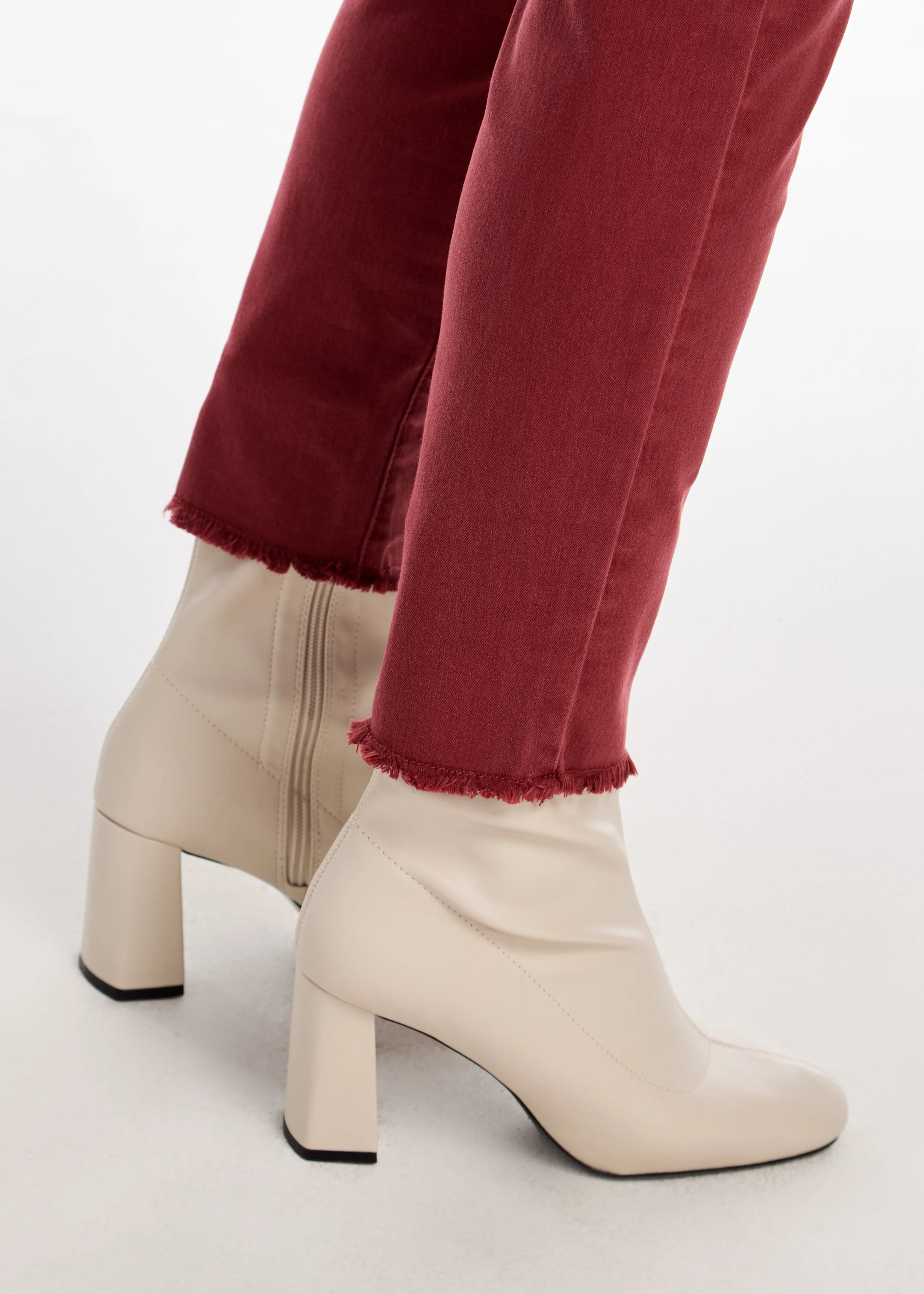 Olivia Slim Ankle Denim, Rust Red
