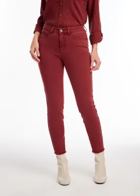 Olivia Slim Ankle Denim, Rust Red