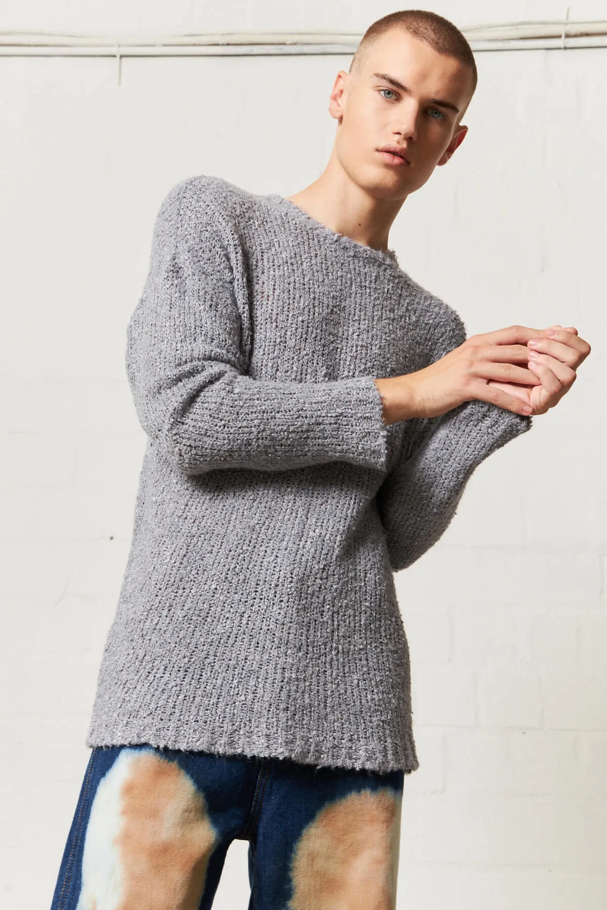 Popover Roundneck Grey Boucle