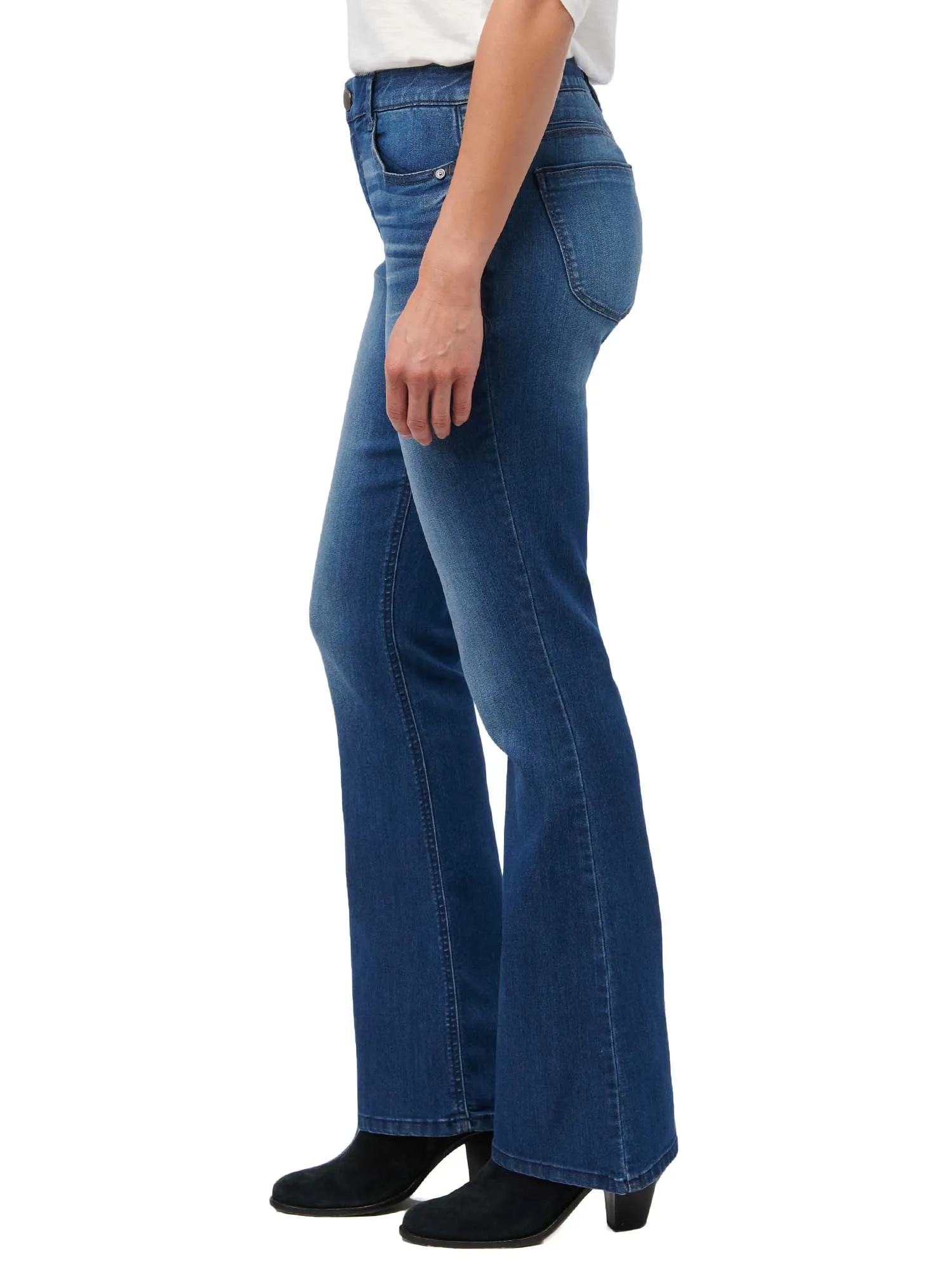 "Ab"solution® Petite Blue High Rise Itty Bitty Bootcut Jeans