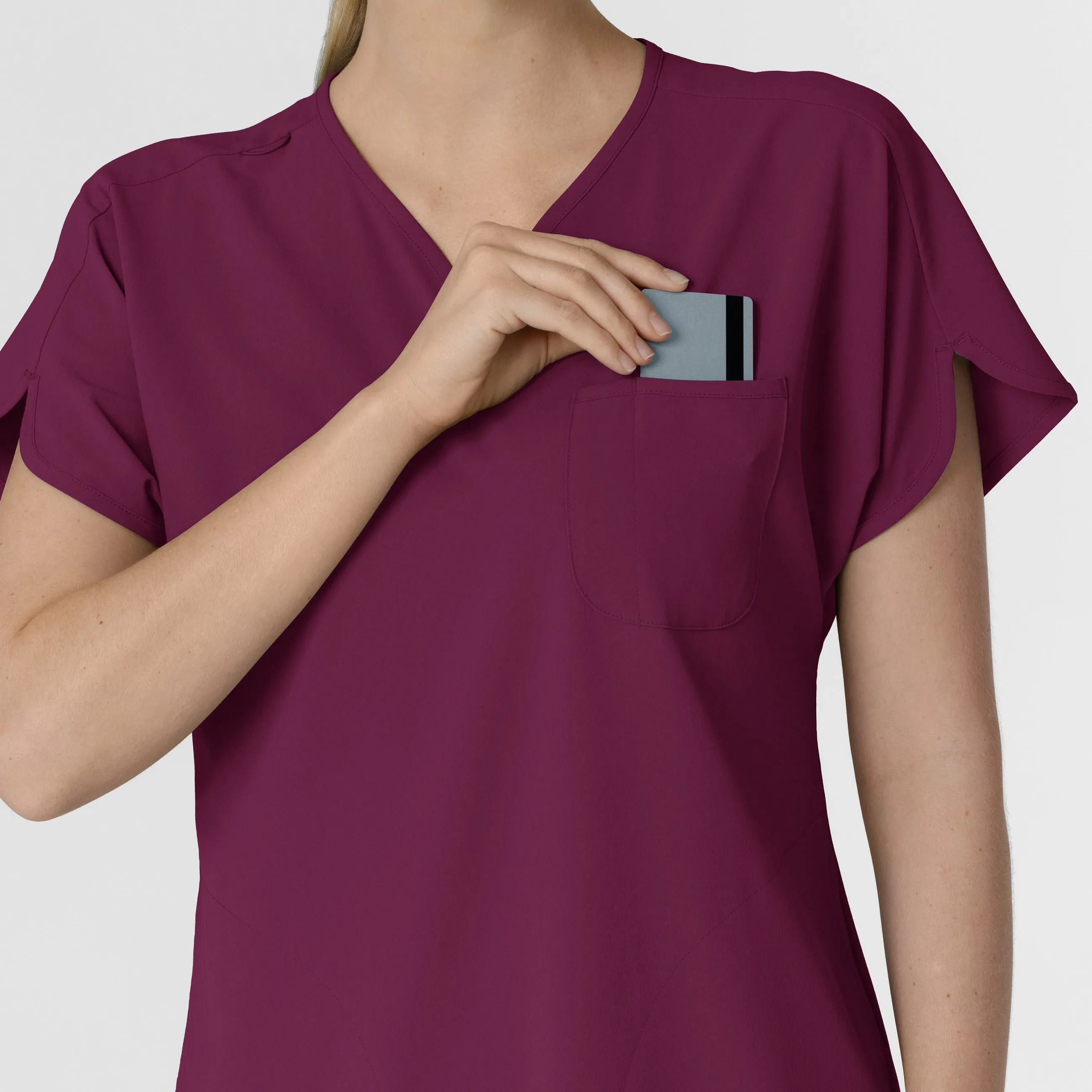 RENEW Women's Dolman Scrub Top - Wine
