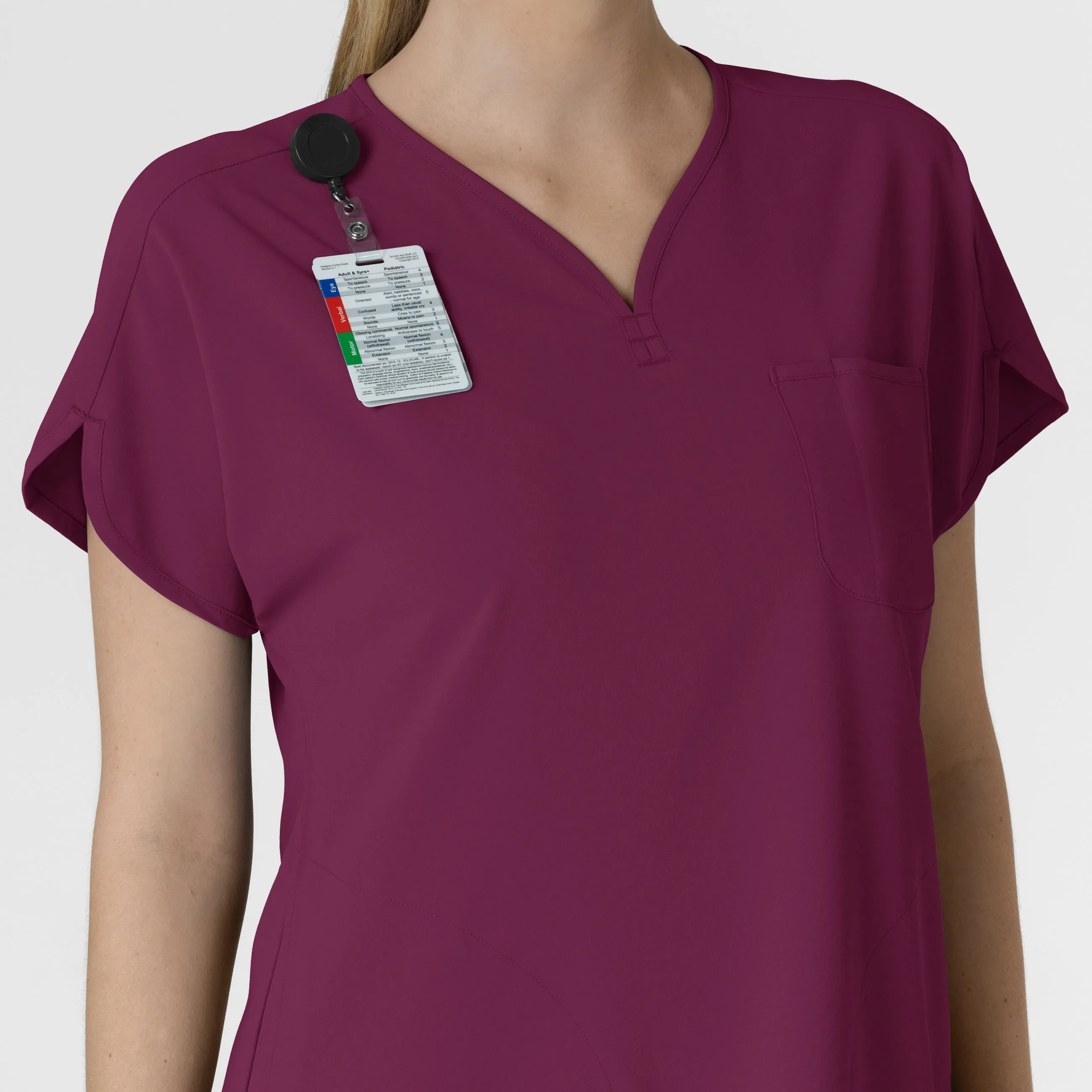 RENEW Women's Dolman Scrub Top - Wine
