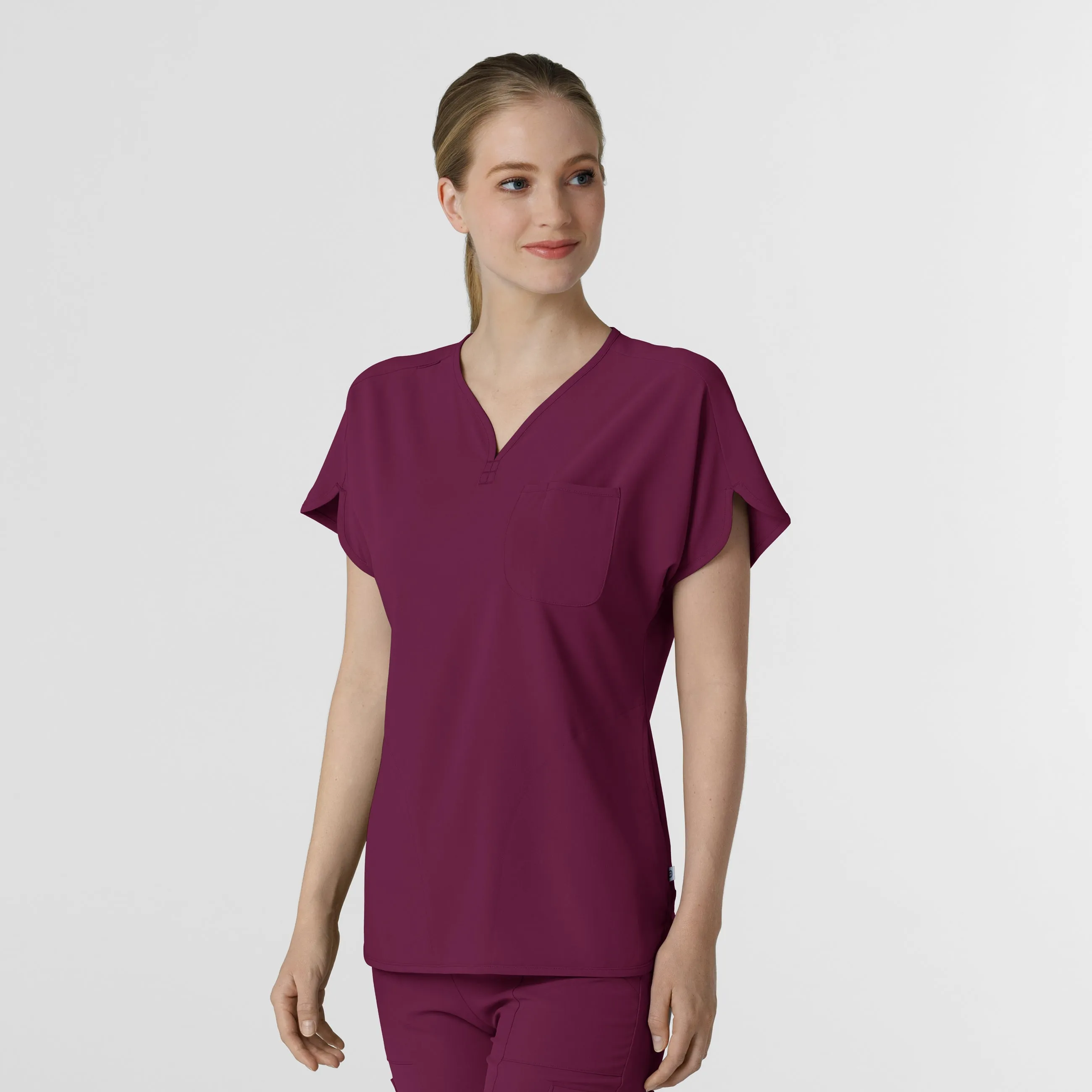 RENEW Women's Dolman Scrub Top - Wine