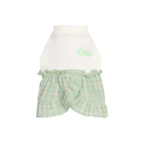 Ruffle Around T-shirt Dress- Green