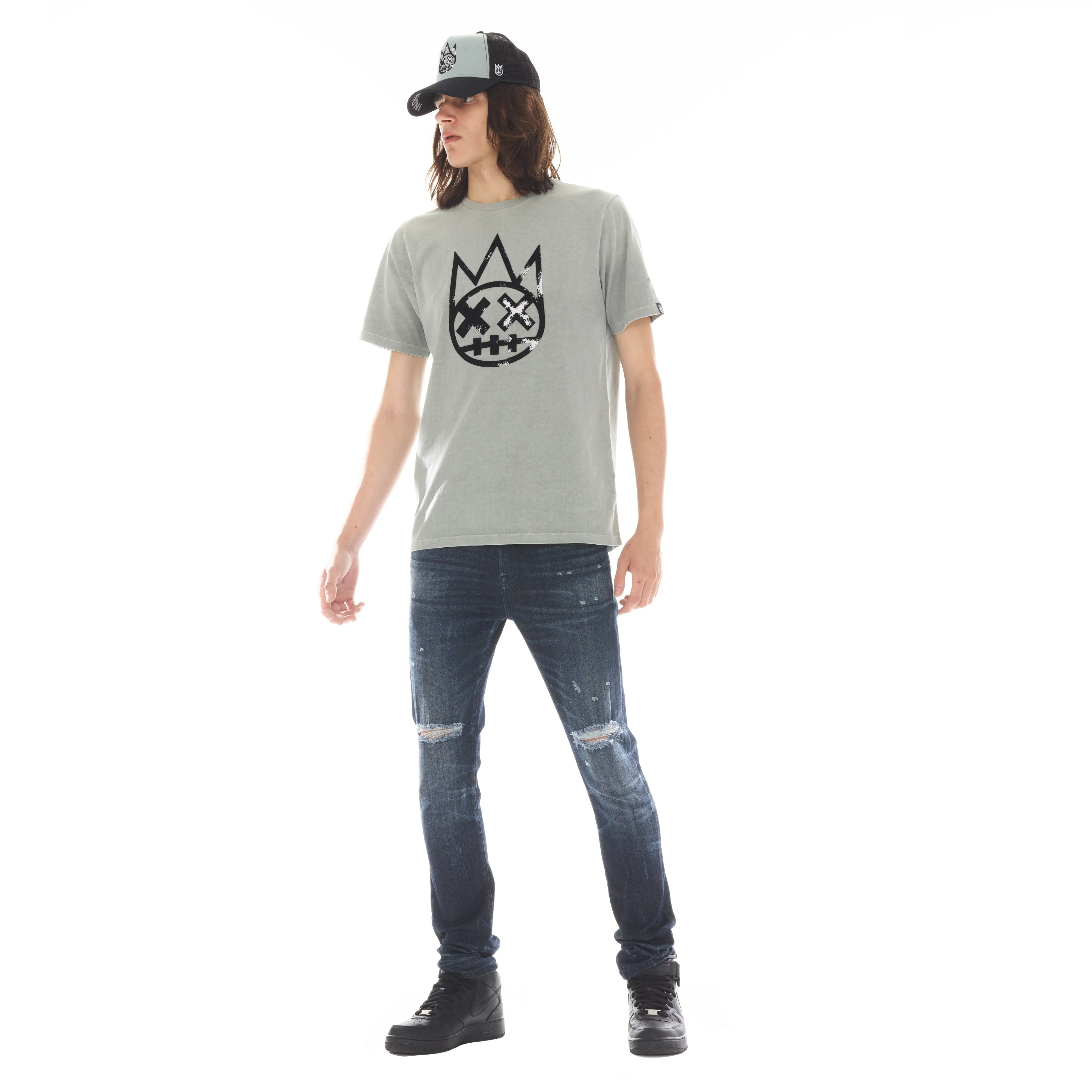 SHIMUCHAN LOGO SHORT SLEEVE CREW NECK TEE IN VINTAGE GREY
