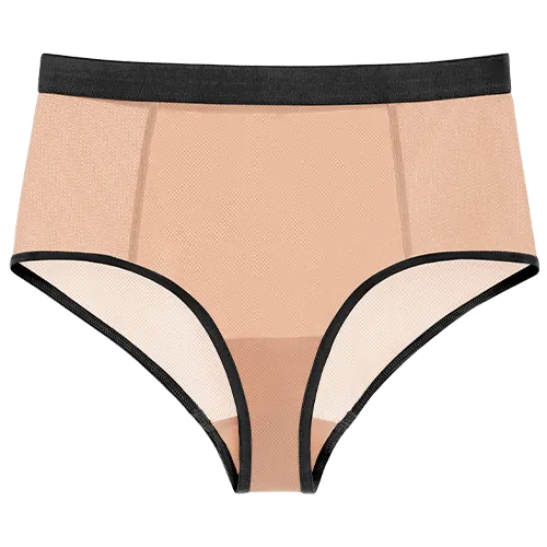 Sieve High-Waist Brief in Buff   Black