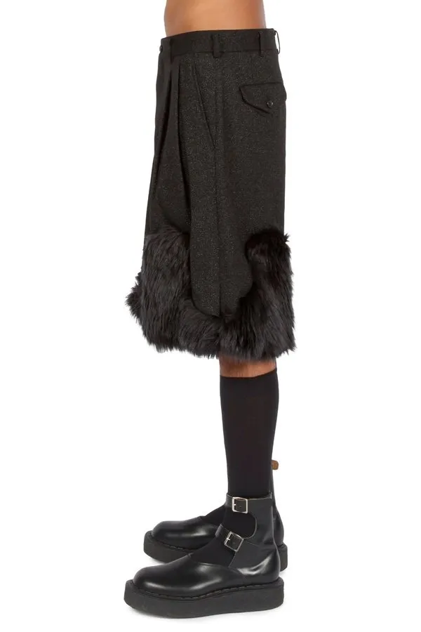 Silver Flecked Fur Bottom Shorts