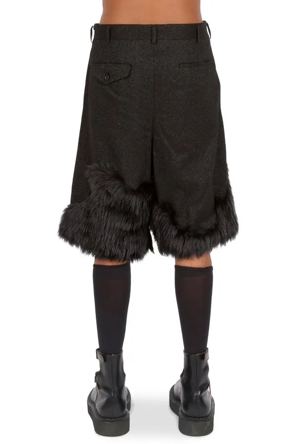 Silver Flecked Fur Bottom Shorts