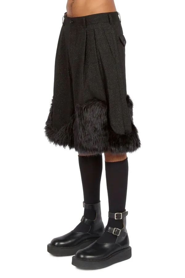 Silver Flecked Fur Bottom Shorts