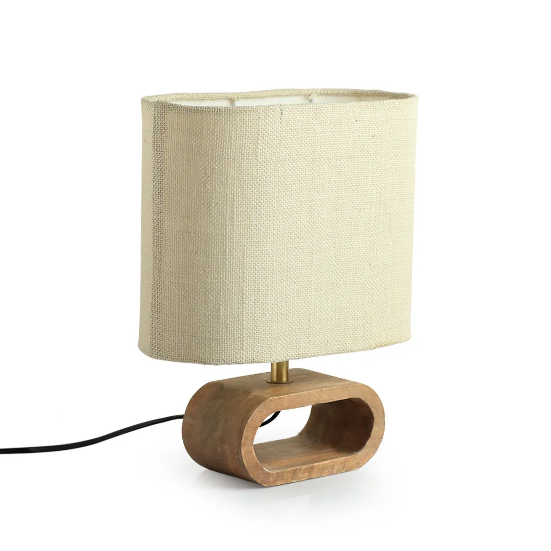 'Stacked Geometry' Decorative Wooden Table Lamp (12.6 Inches)