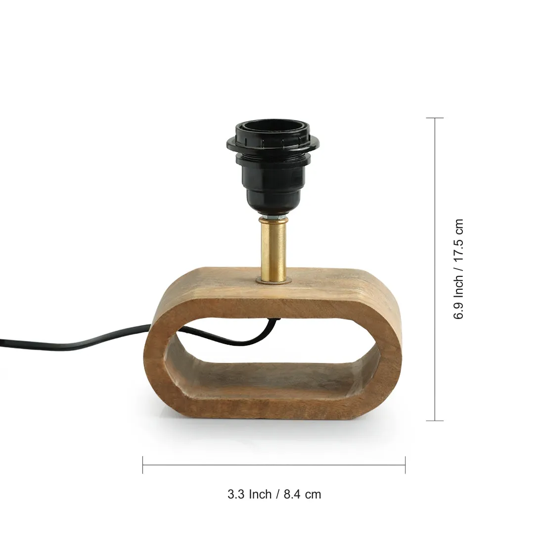 'Stacked Geometry' Decorative Wooden Table Lamp (12.6 Inches)