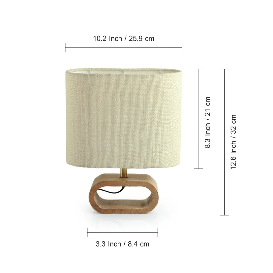 'Stacked Geometry' Decorative Wooden Table Lamp (12.6 Inches)