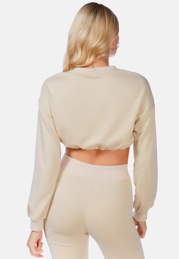 Stay Snug Cropped Sweatshirt By Ruw