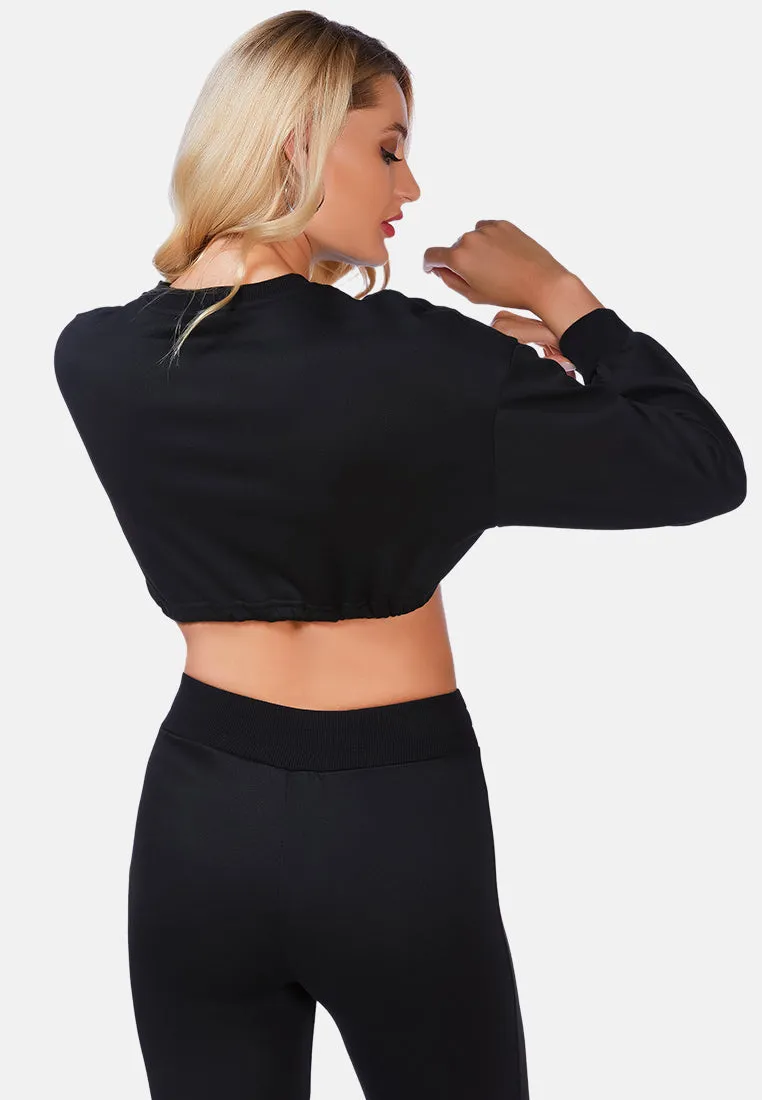 Stay Snug Cropped Sweatshirt By Ruw
