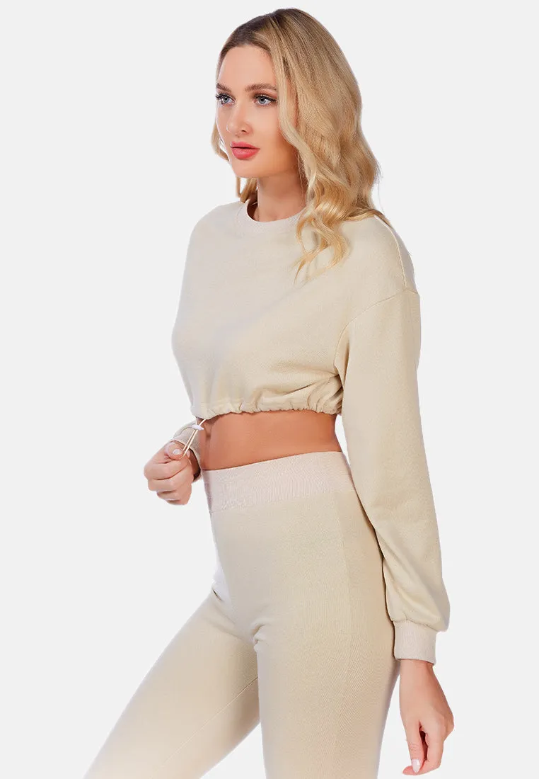 Stay Snug Cropped Sweatshirt By Ruw
