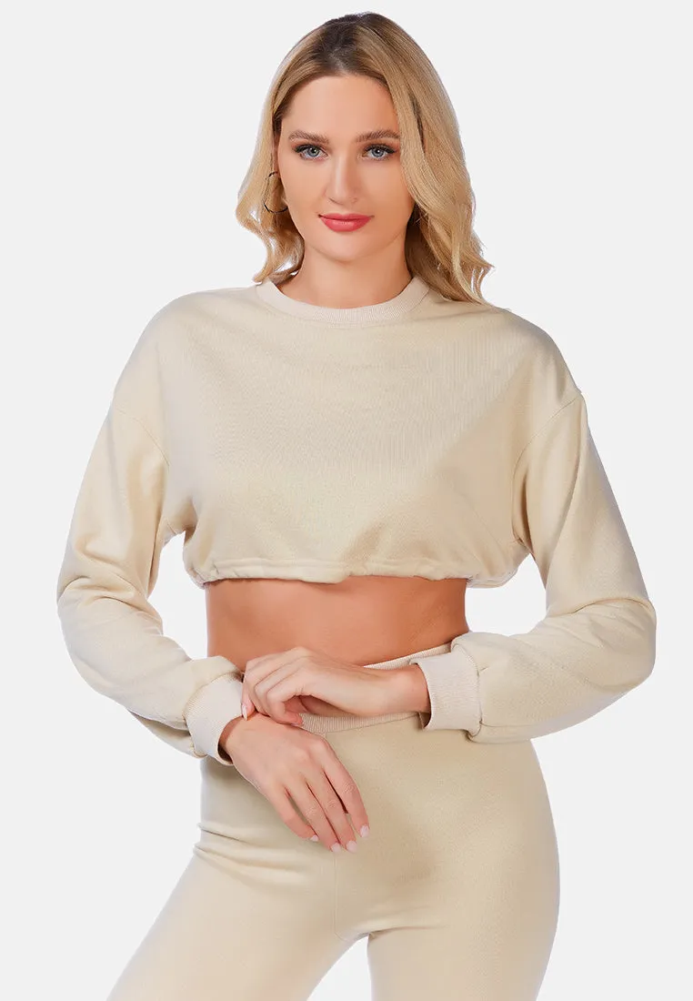 Stay Snug Cropped Sweatshirt By Ruw