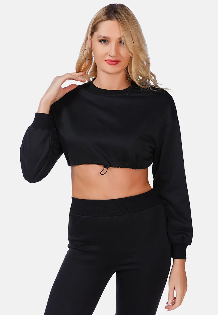 Stay Snug Cropped Sweatshirt By Ruw