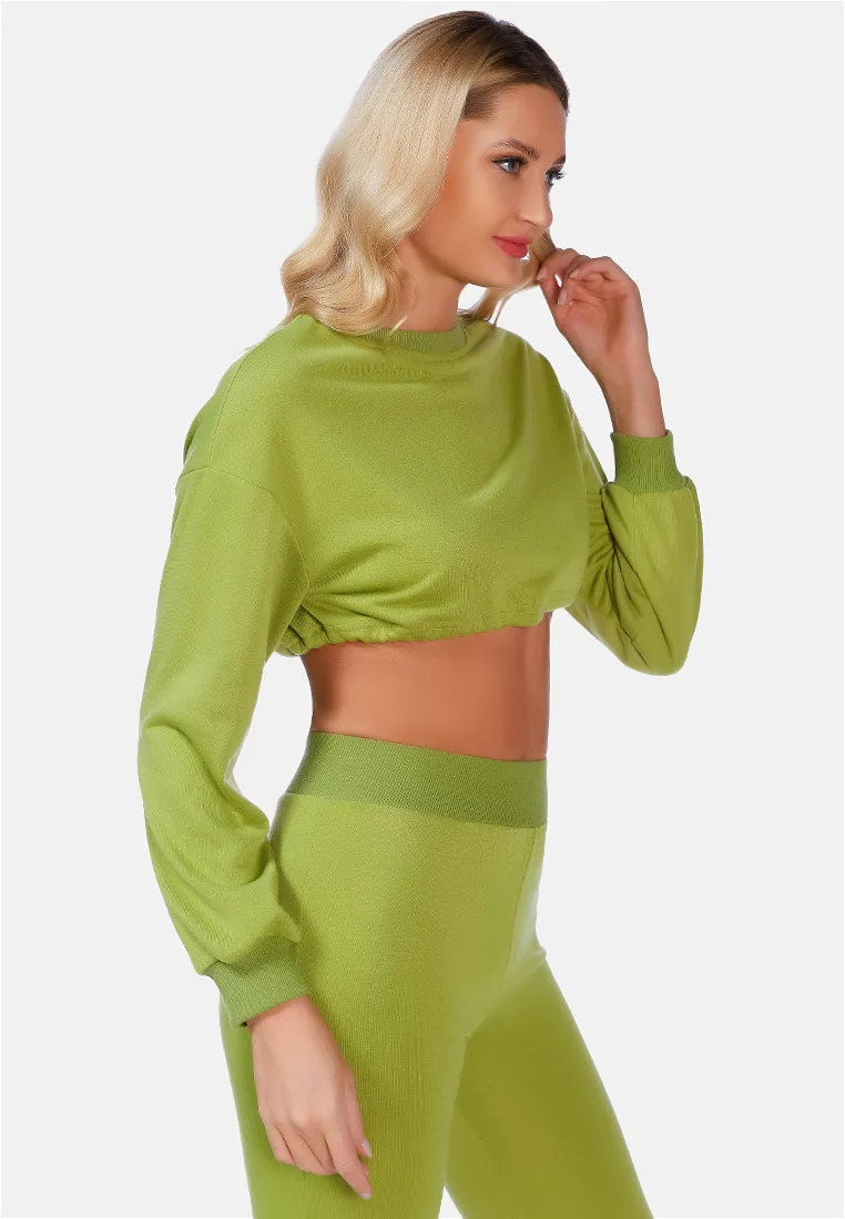 Stay Snug Cropped Sweatshirt By Ruw
