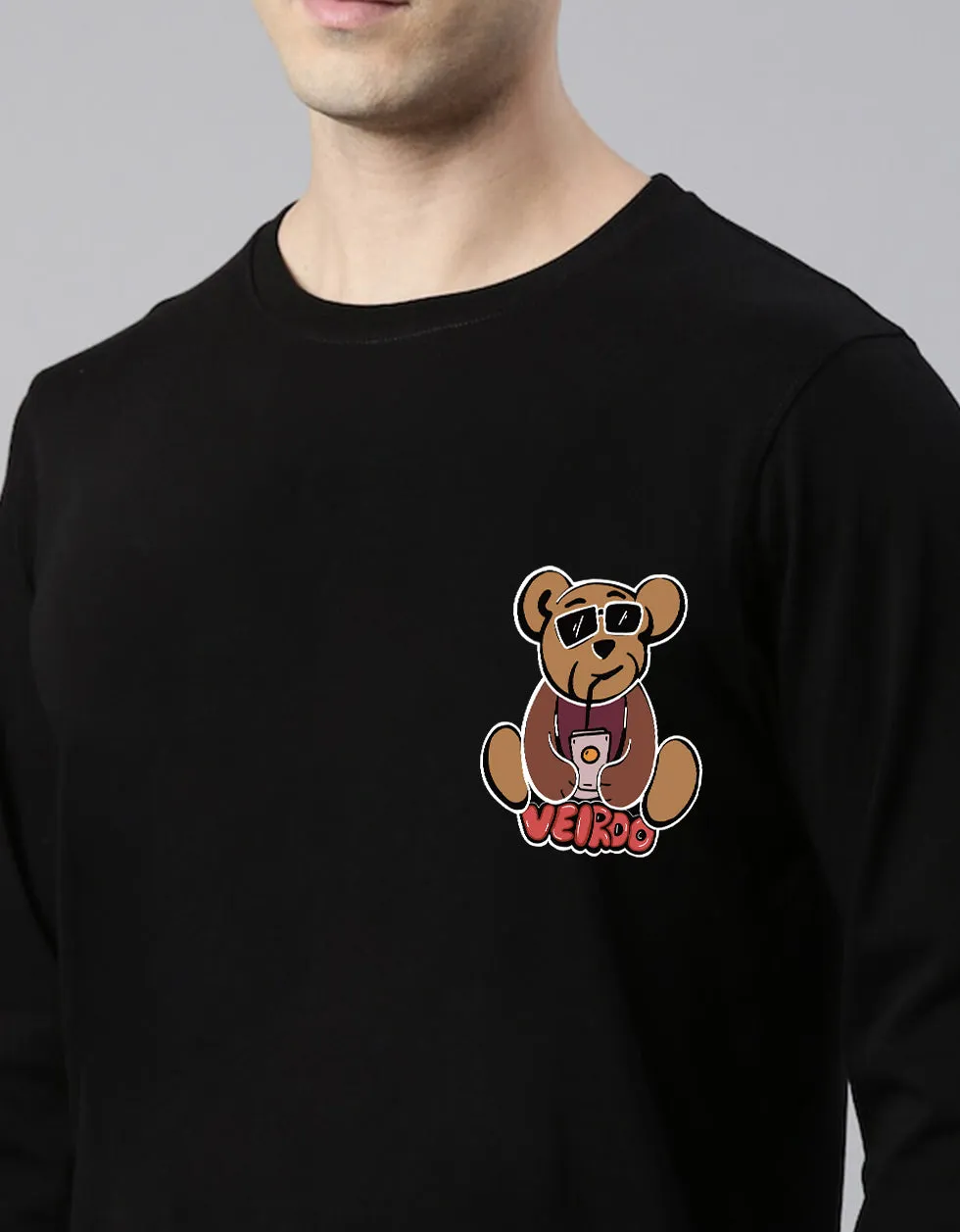 Teddy Black Back Graphic Printed Full Sleeve Tshirt