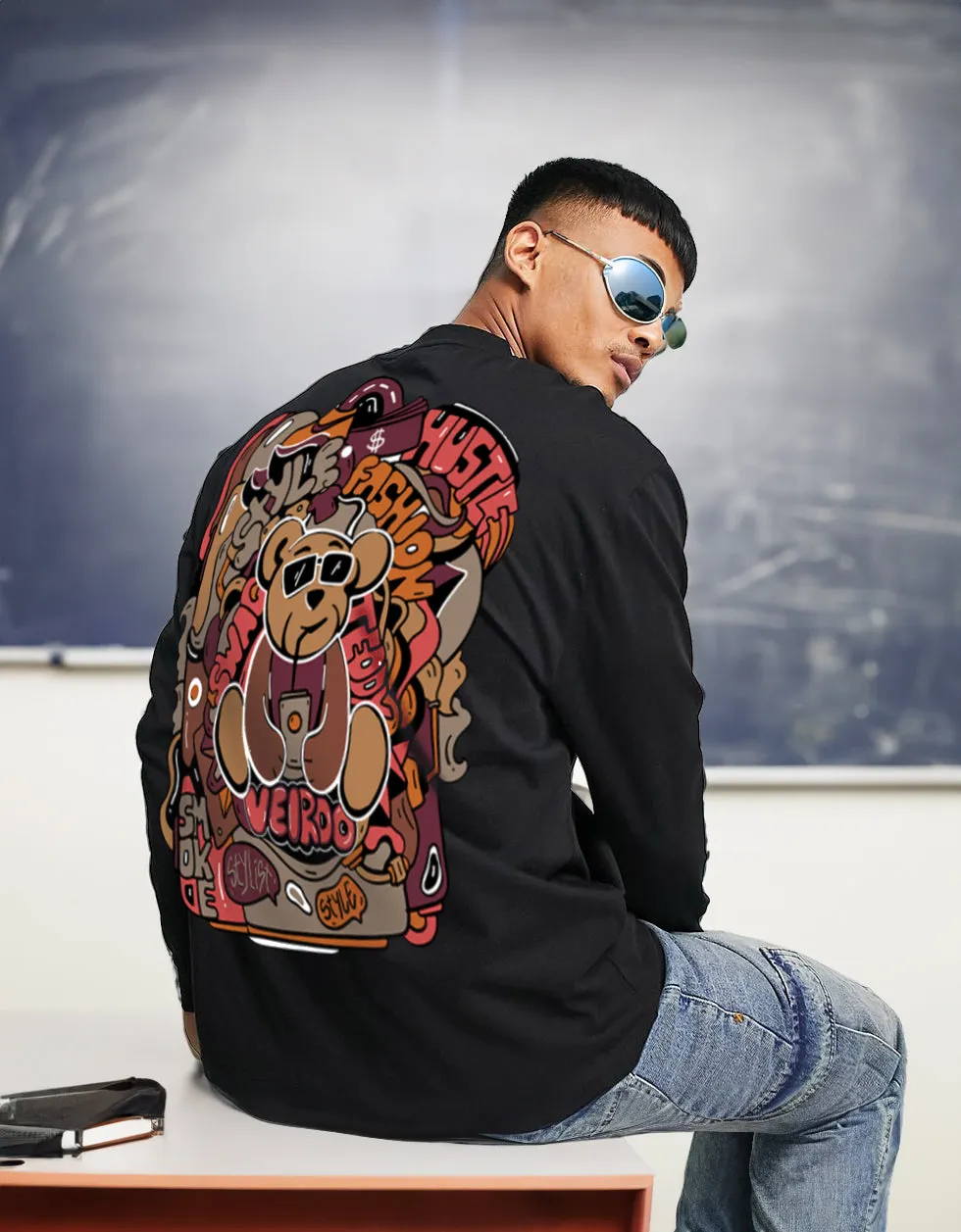 Teddy Black Back Graphic Printed Full Sleeve Tshirt