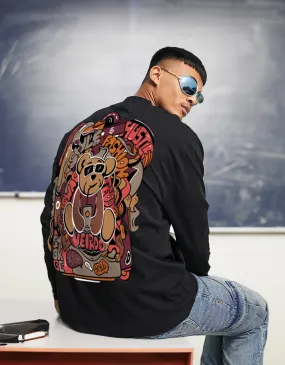 Teddy Black Back Graphic Printed Full Sleeve Tshirt