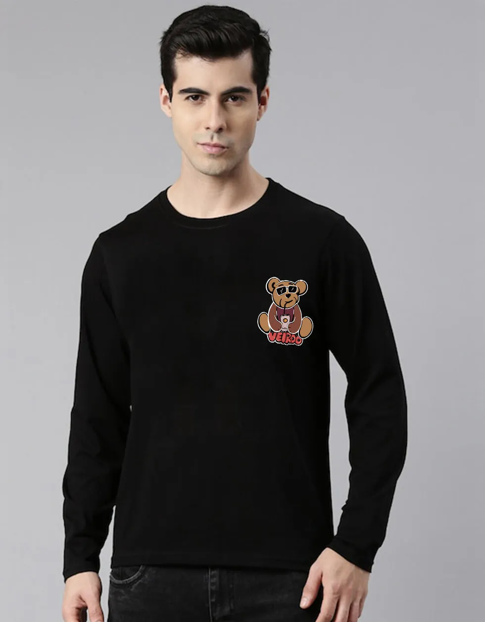 Teddy Black Back Graphic Printed Full Sleeve Tshirt