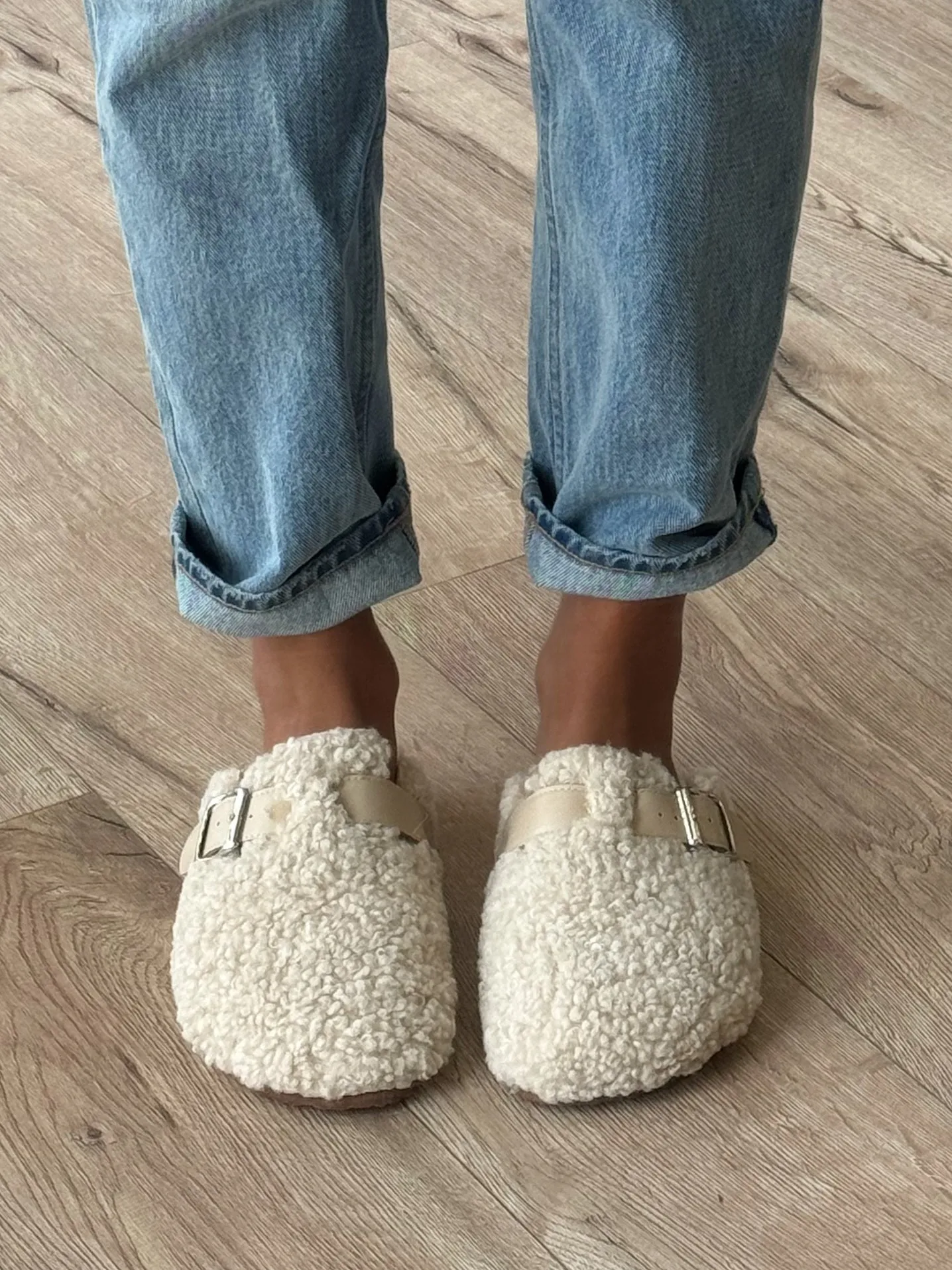 Teddy Buckle Clogs | Ivory