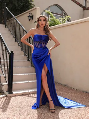 Womens Korean Velvet Tube Top Hollow Dress